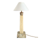 Alabaster lamp, 2M braided fabric cable, cotton shade