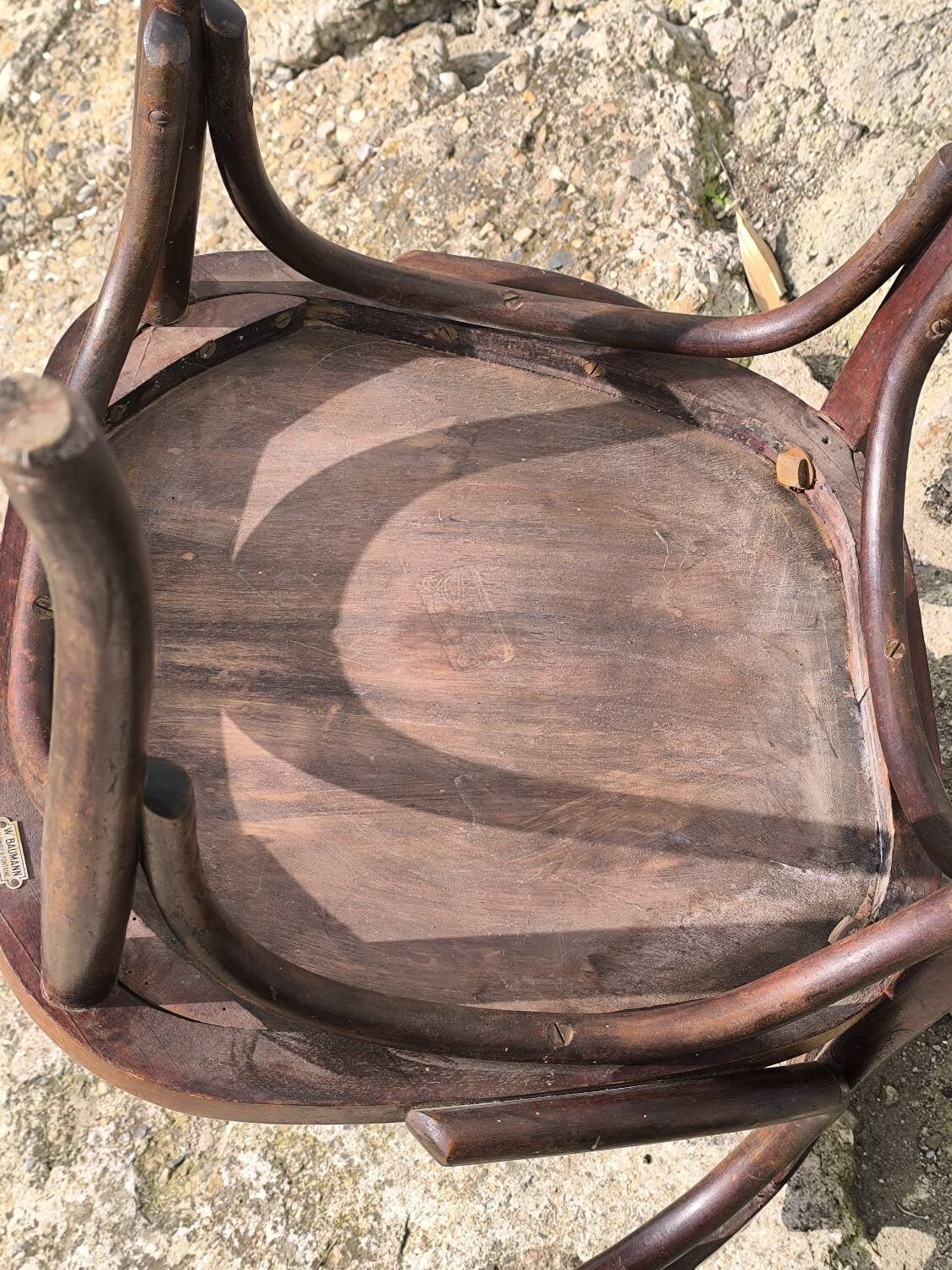 Authentic vintage Baumann turned wood armchair