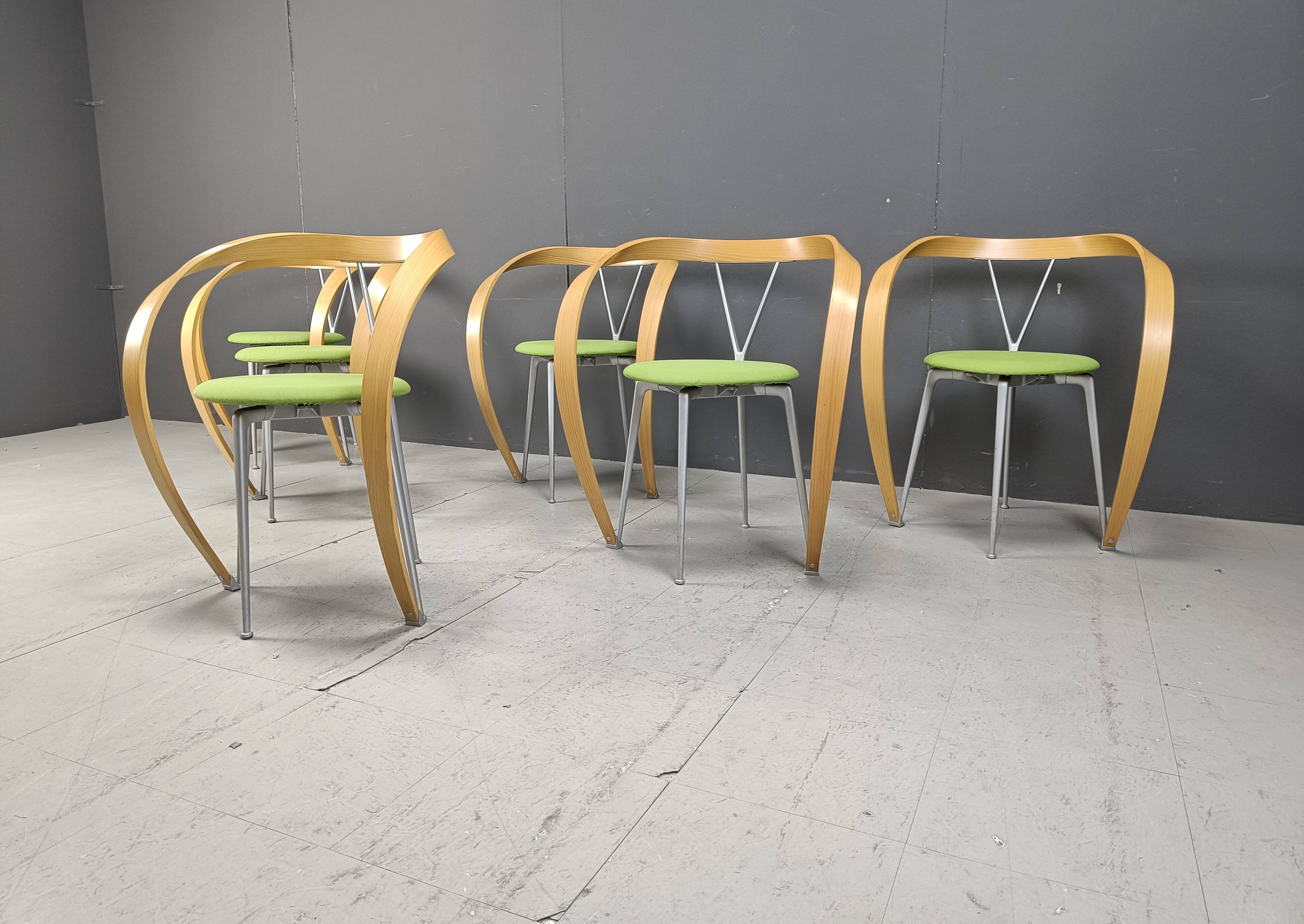 Revers Dining Chairs by Andrea Branzi for Cassina, 1993