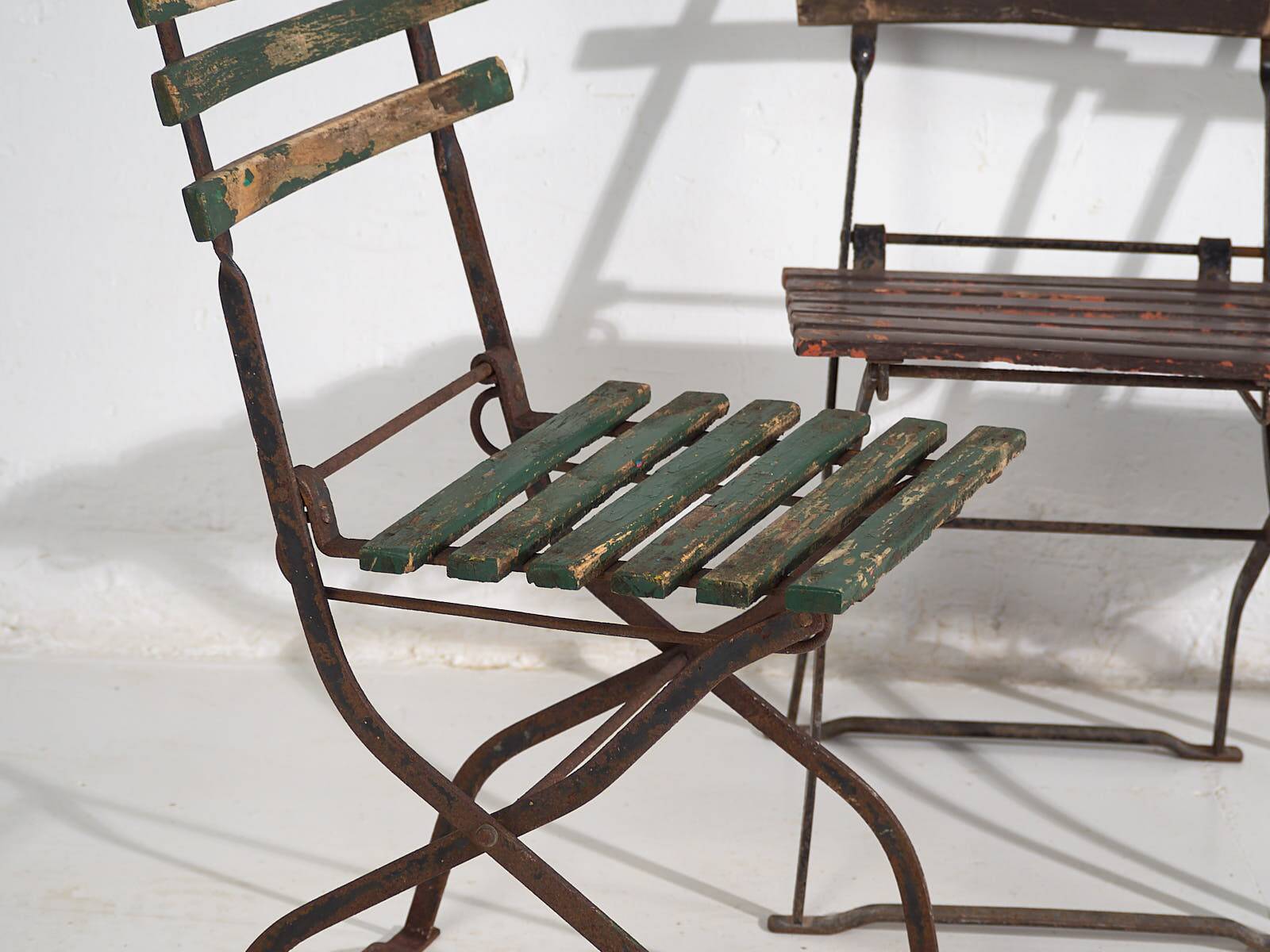 Antique outdoor folding chairs (c.1920). Set of 4 pieces #33