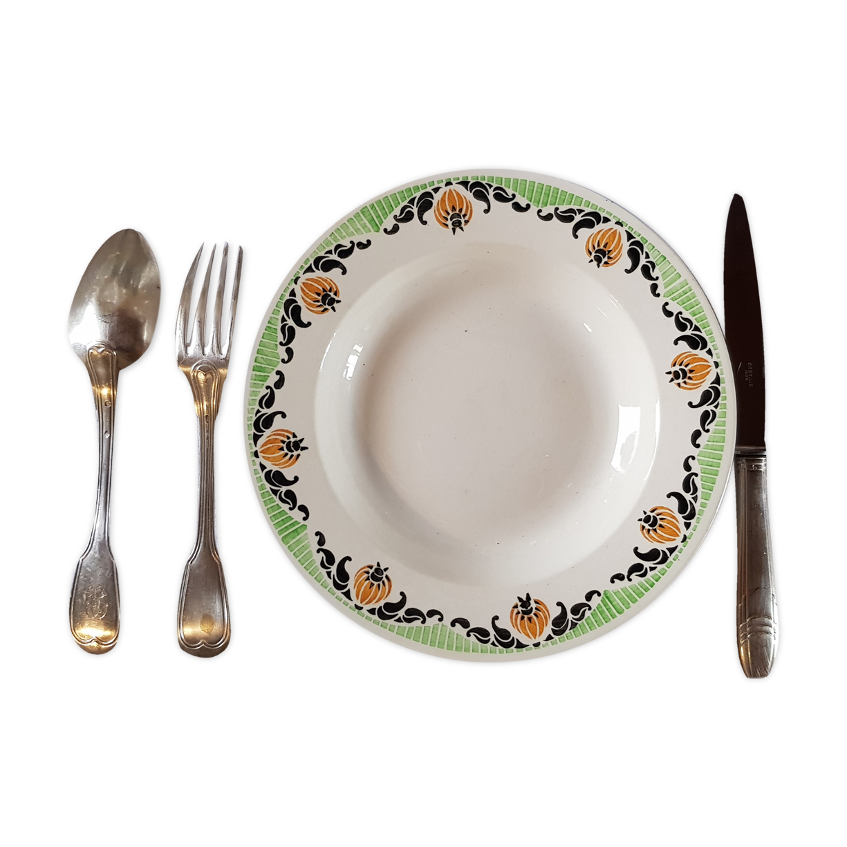 5 Digoin Sarreguemines hollow plates