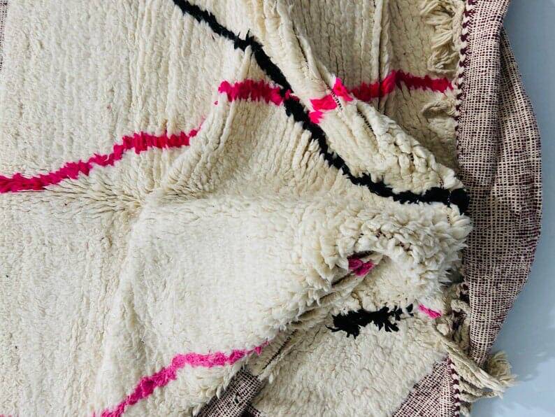 Handmade pure natural wool rug size 140 x 260 cm