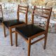 Set of 4 scandinavian chairs in blond teak and black skai 60s