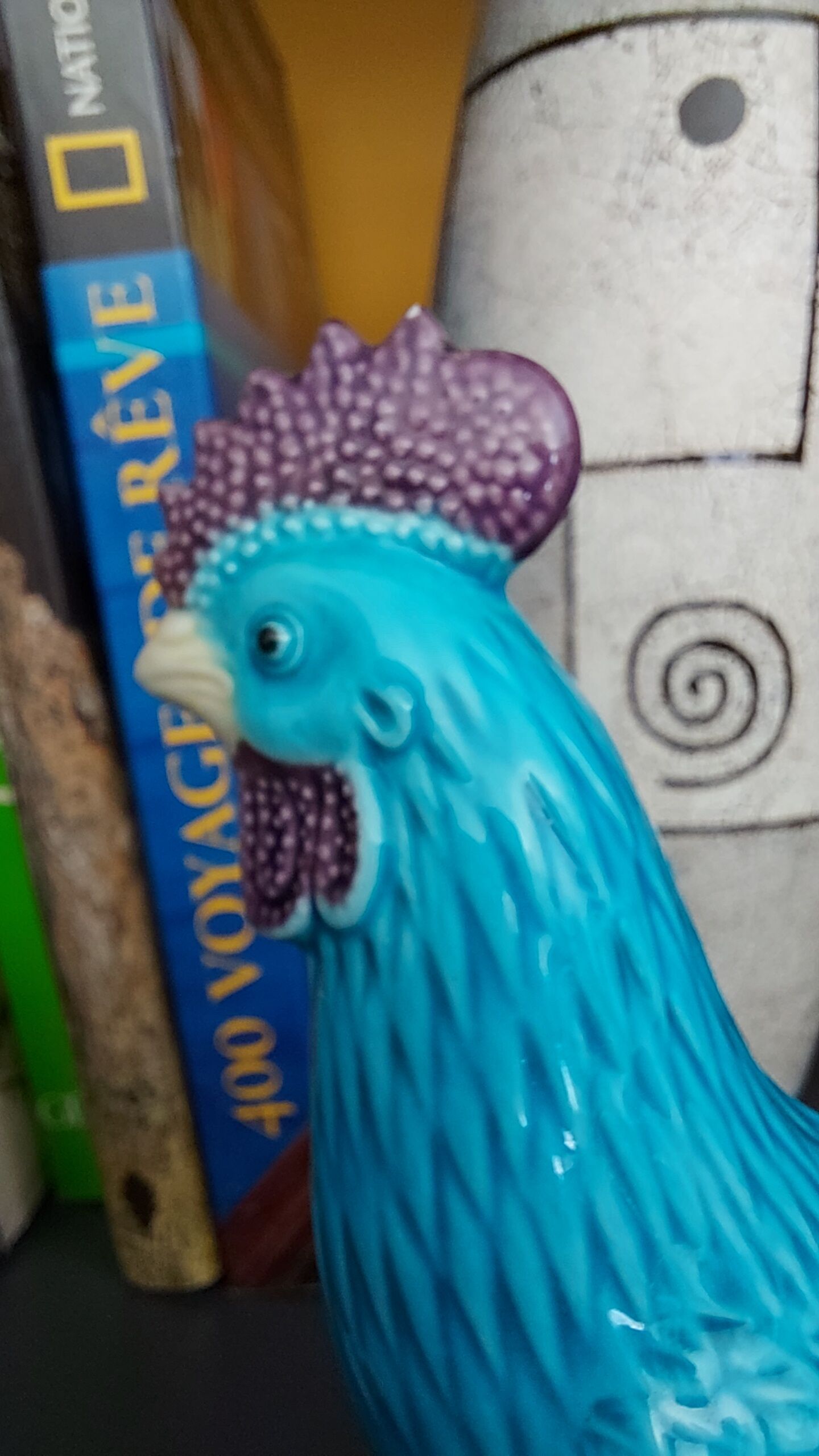 Chinese porcelain roosters bookends