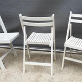 Set 3 folding chairs wood