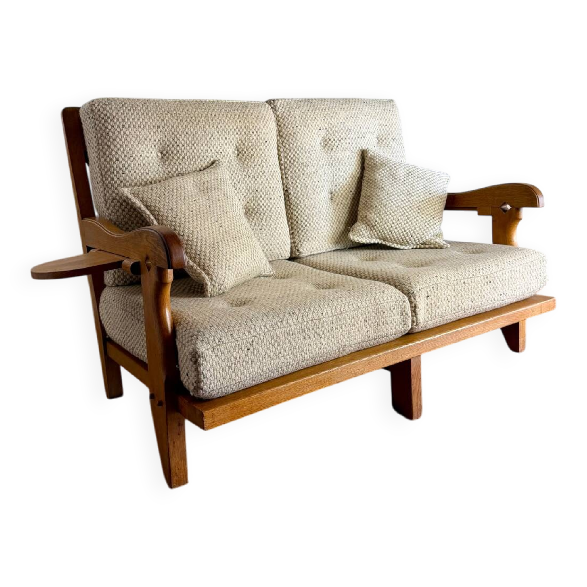 Banquette 2 places attribuée à Guillerme & Chambron – Votre Maison, an