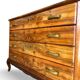 Italian art deco burl walnut chest of drawers, 1930s/1940s