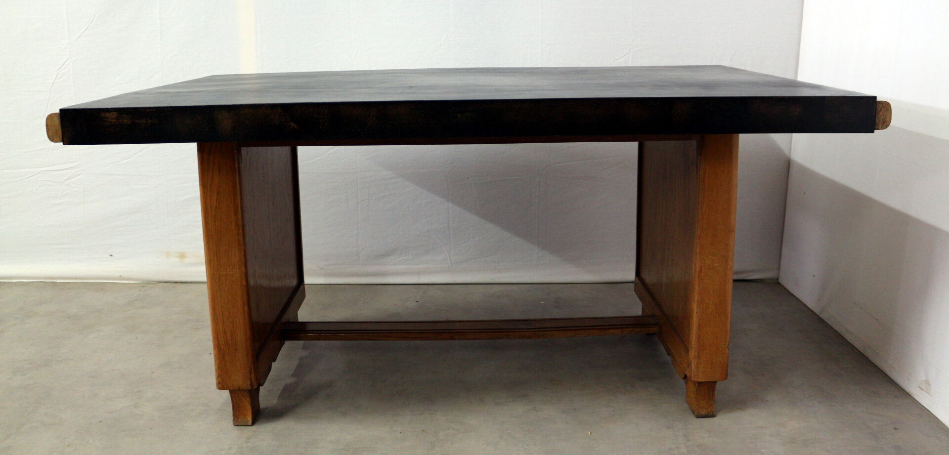 1950 oak table on black