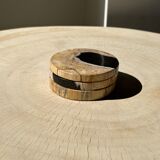 Set of 3 fossilized wooden coasters (clear)