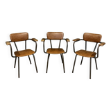 3 chaises / fauteuils en skai soudexvinyl