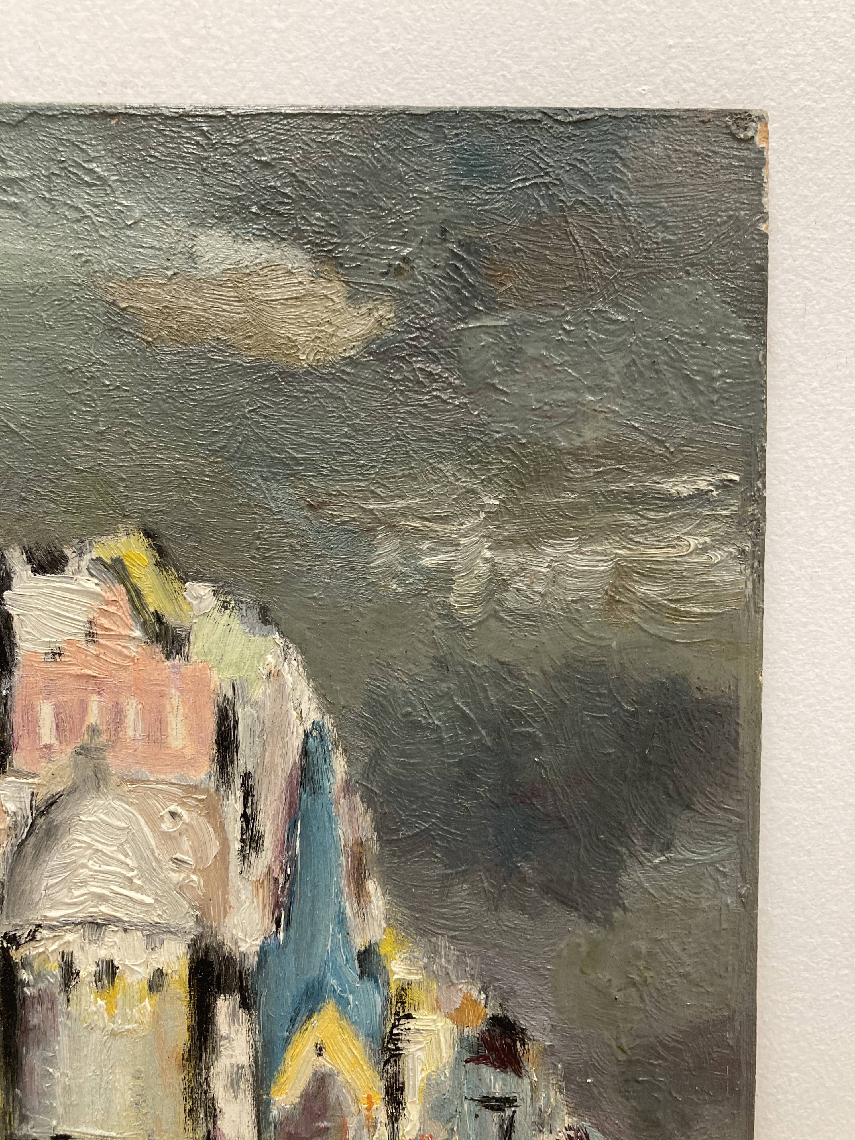 Huile sur panneau vintage