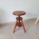 Vintage screw stool in solid oak