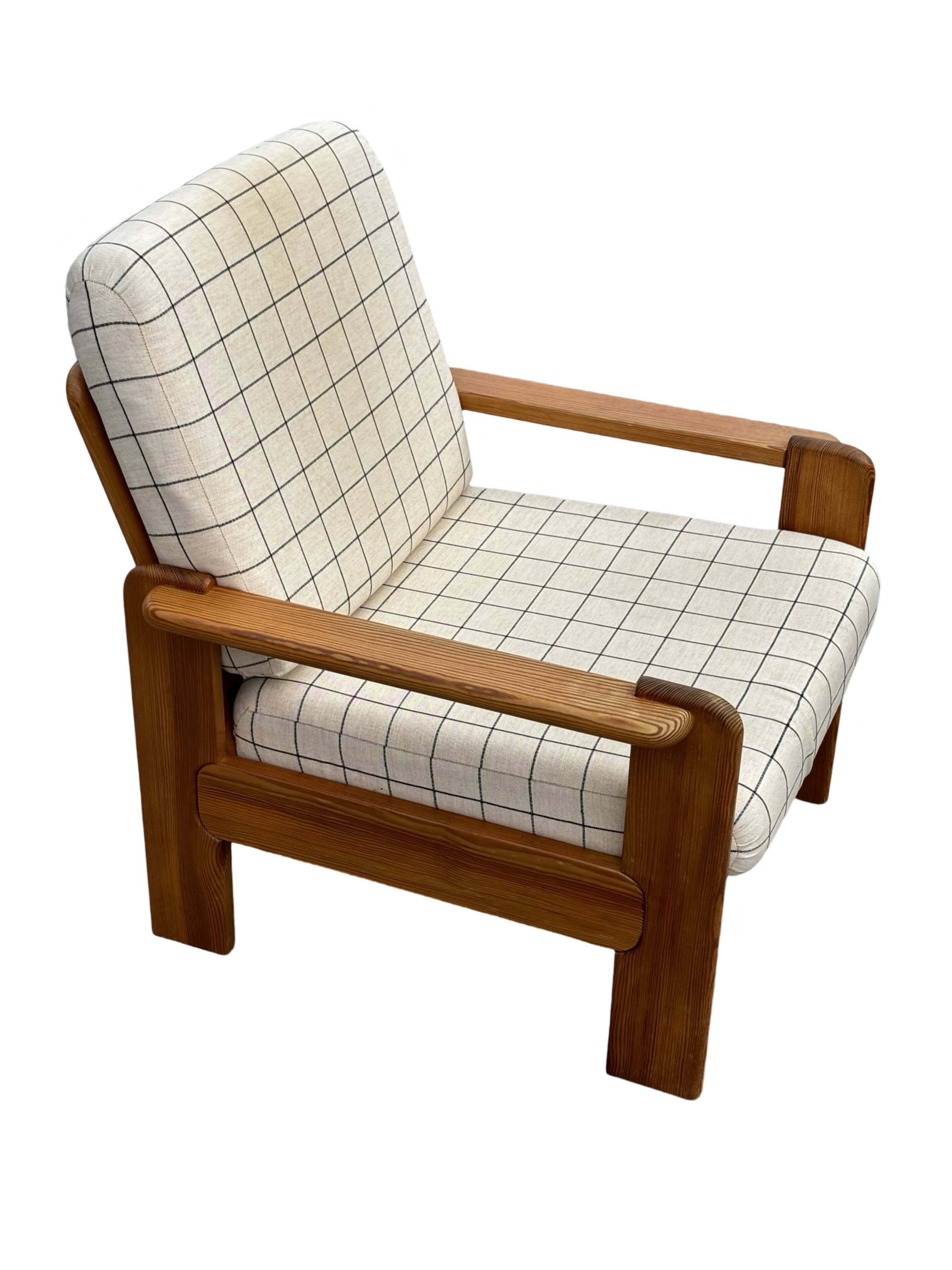 Vintage armchair set of 2 pinewood pine 70s design
