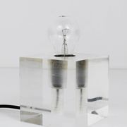 Cubic table or postmodern accent lamp in lucite, Italy, 1970s