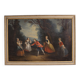 Antique French painting of children playing from the 18th century