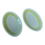 Pair of Badonviller iron earthenware dishes, Amina model
