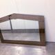 Large wall mirror in Art Deco style, facet-cut pink and clear glass