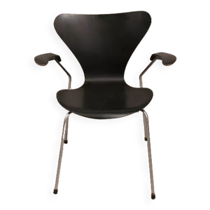 Chaise en bois laqué - noir
