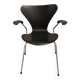 Black lacquered wooden chair by Arne Jacobsen for Fritz Hansen year 50 model SJUAN