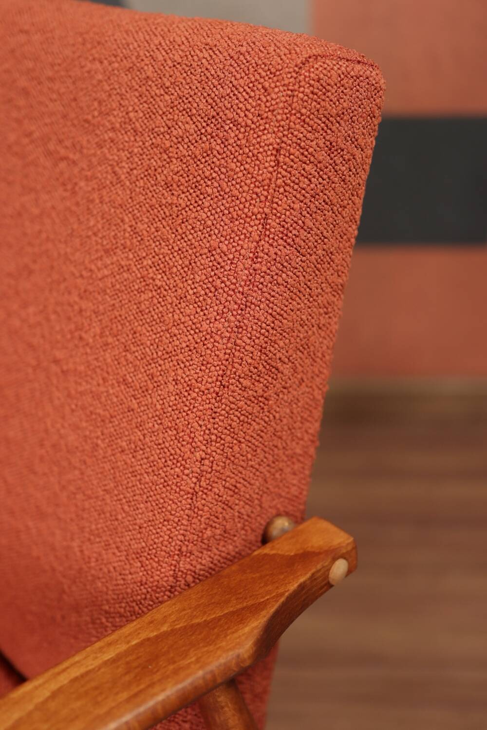 Fauteuil lounge et repose-pieds Vintage Terracota Boucle