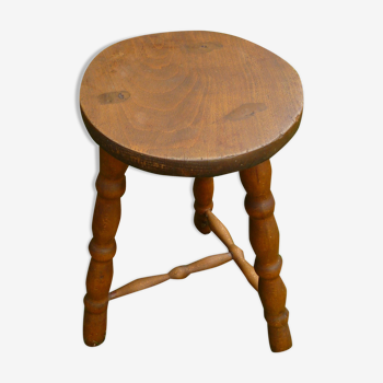 Wooden turned stool, 3 feet