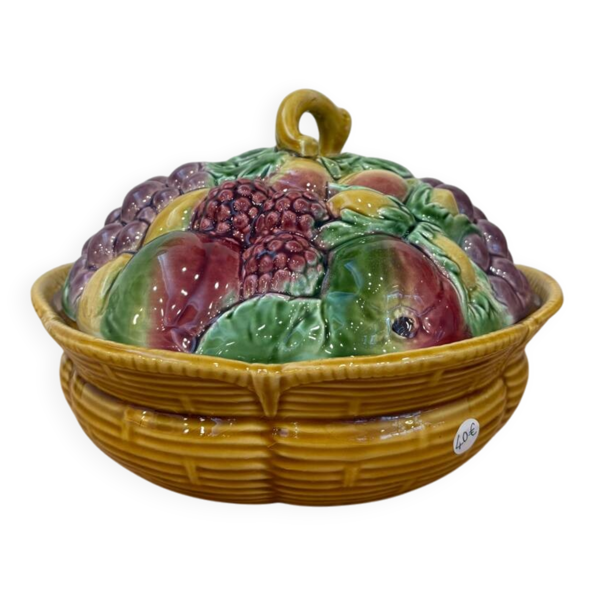 Sarreguemines 5183 barbotine compote dish