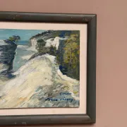 Original Swedish Oil on Panel – “Beach” by Soren Viberg – Vintage & Framed – 32 × 23 cm (12.5" × 9")