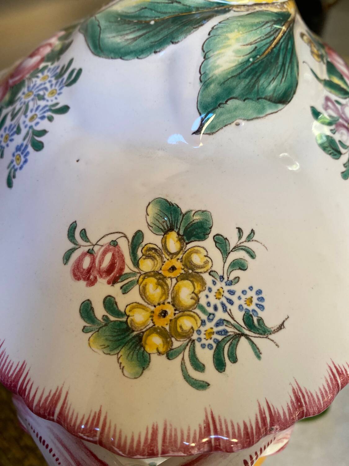 Signed earthenware vegetable dish