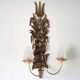 Large bronze wall light with 2 lights, dolphin wall light with reeds