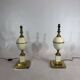 Paire de lampes de table en émail vintage - années 1970 Hollywood Regency rétro