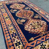 Vintage Kamseh Rug 190x137 cm, medium, Tribal oriental Carpet truly Shabby Chic