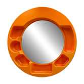 Space Age Orange Wall Mirror with Built-in Shelves 1970s