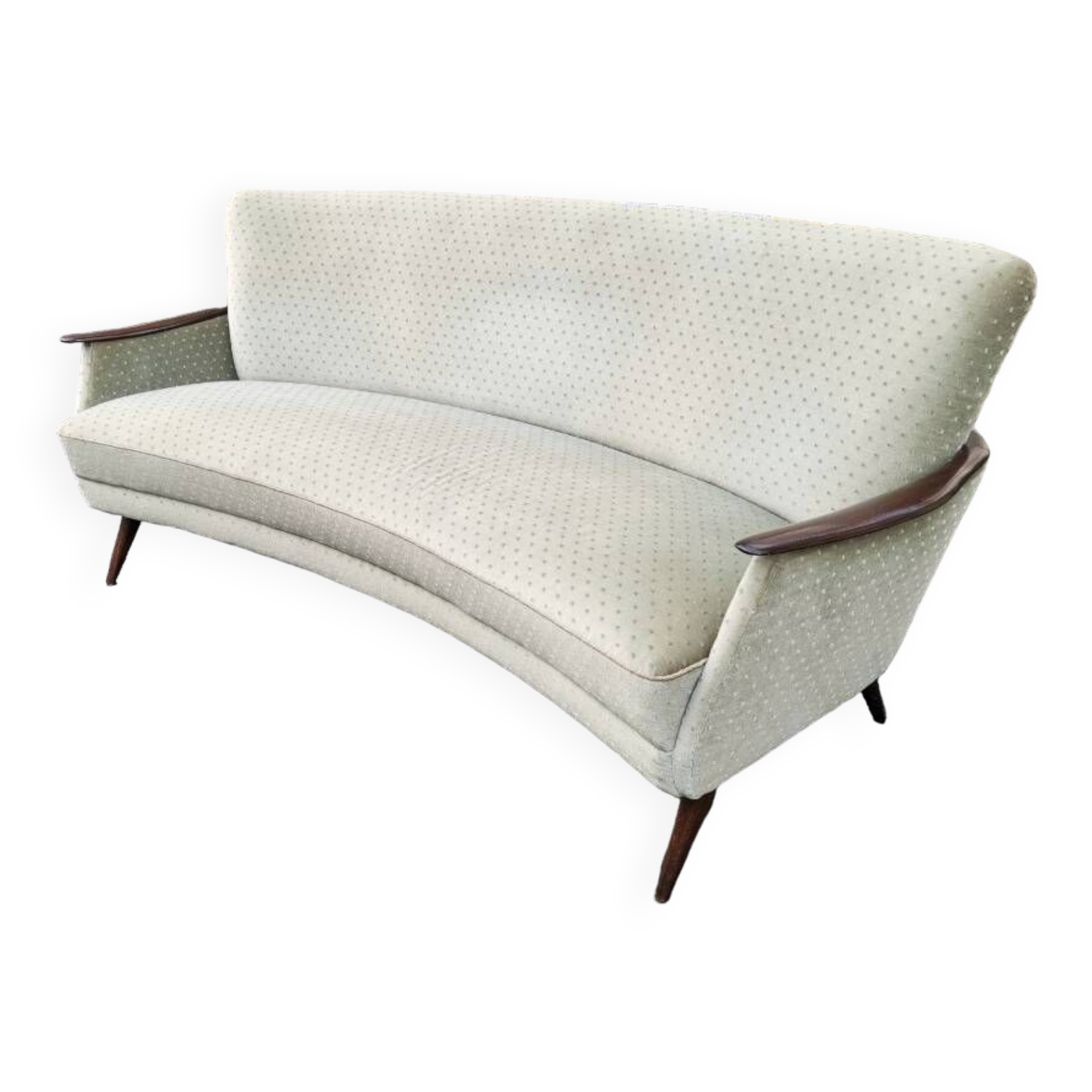 Water green velvet cabinetmaker's arc sofa