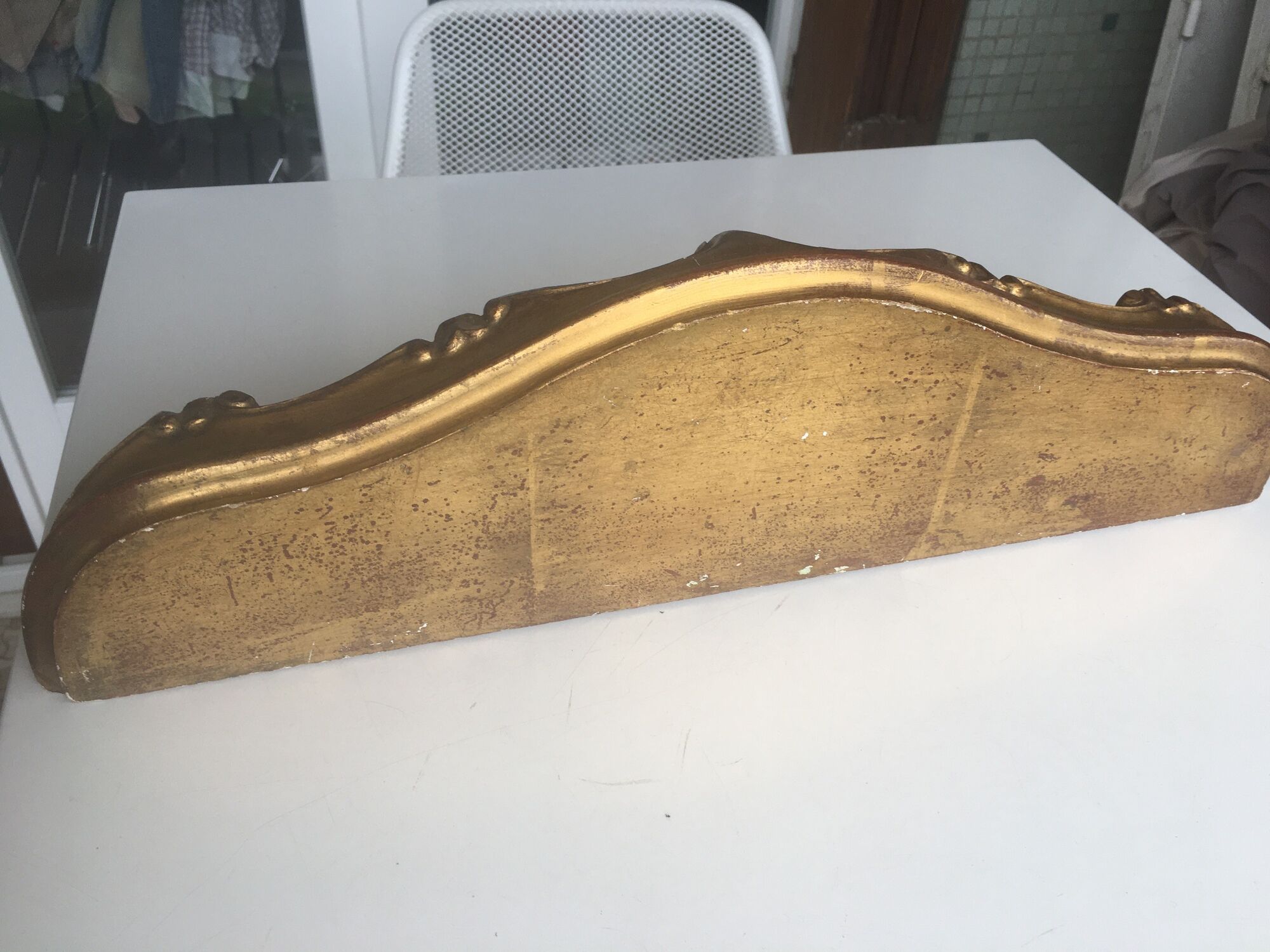 Lot of two gold wall consoles style 18th, production 20th (probably Italian)