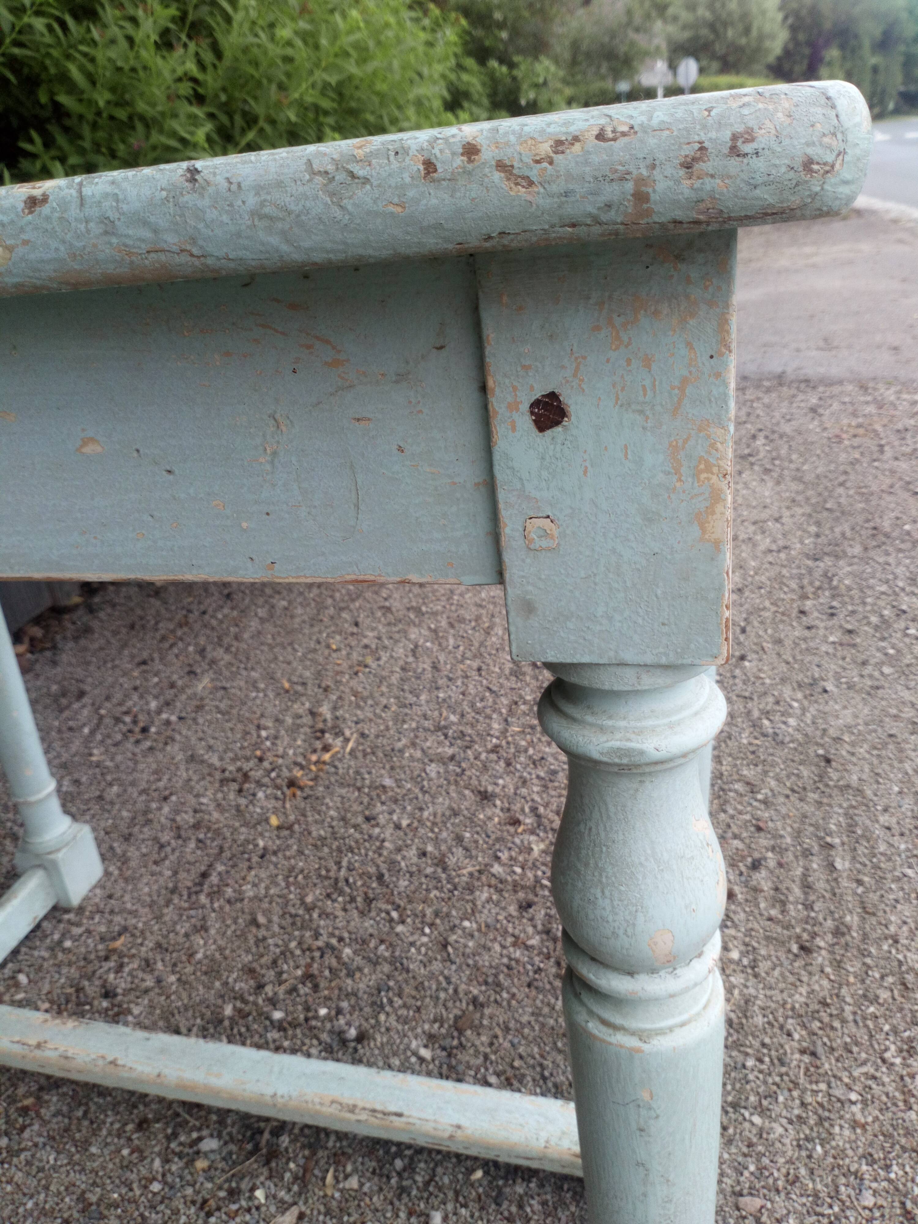 Old patinated table turned wood