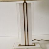 Midcentury modern design lucite & brass table lamp 1970's