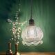 Suspension globe vintage en verre transparent
