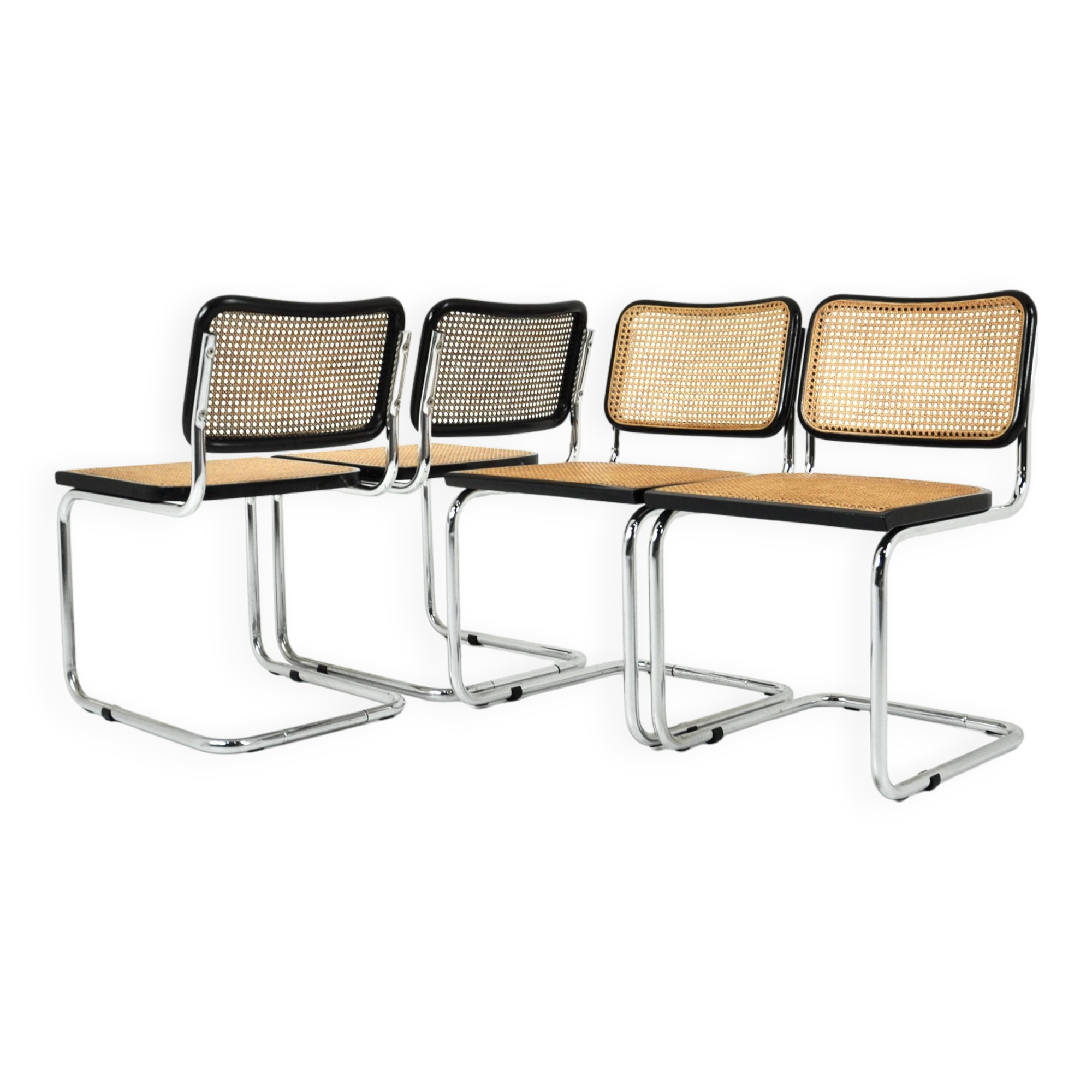 Set of 4 B32 Style Dining Chairs by Marcel Breuer
