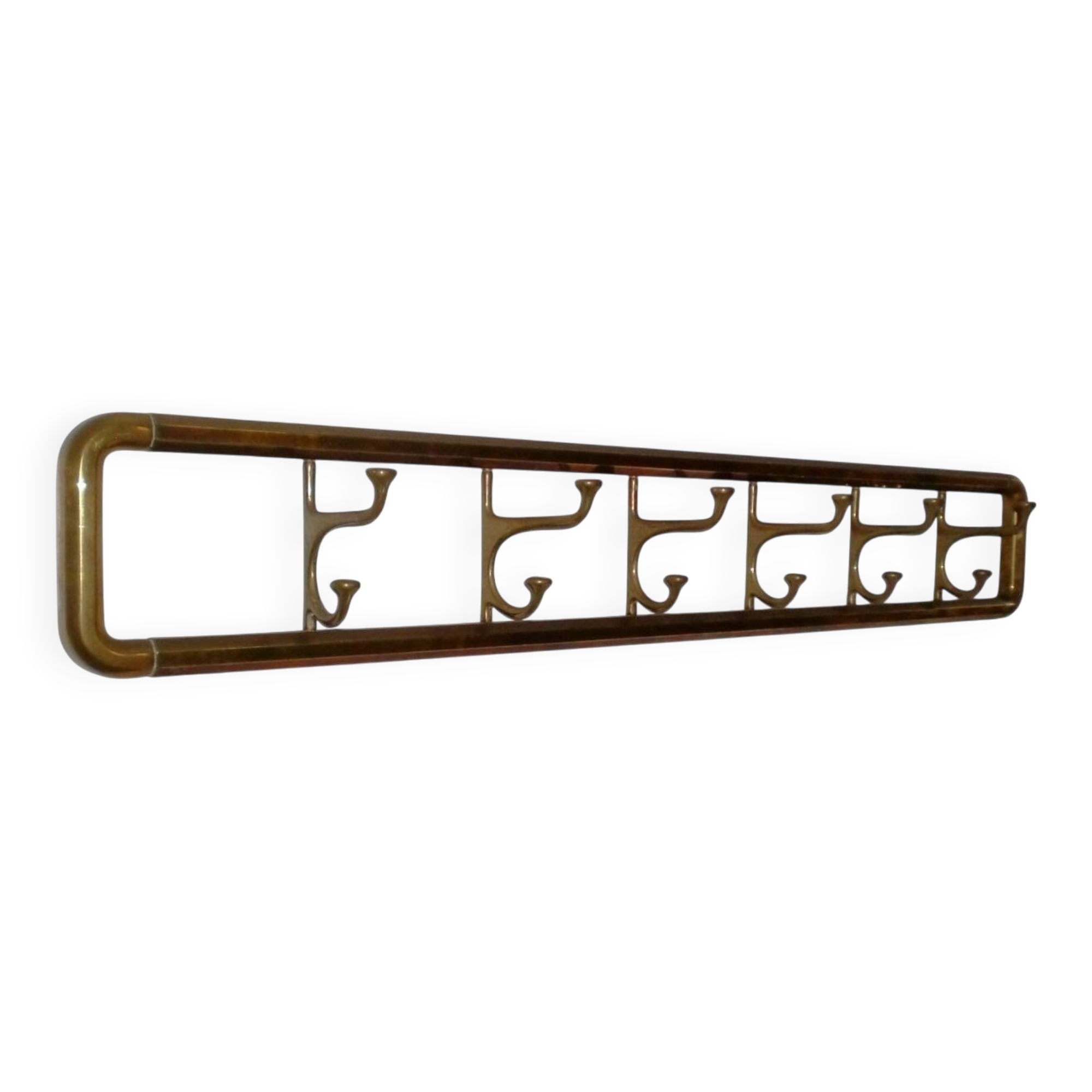 Vintage Art-Deco brass Wall Coat Rack France, 1940s