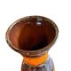 Vintage black/orange fat lava vase