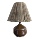 Vintage stoneware lamp and wool lampshade