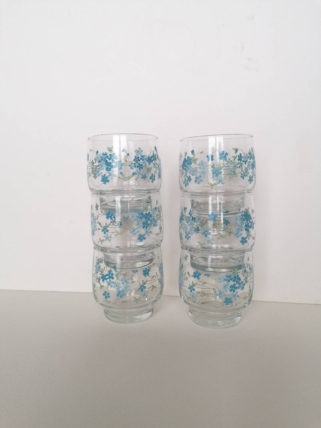 6 forget-me-not glasses