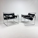 Set of 2 Wassily B3 Chairs by Marcel Breuer, 1980s