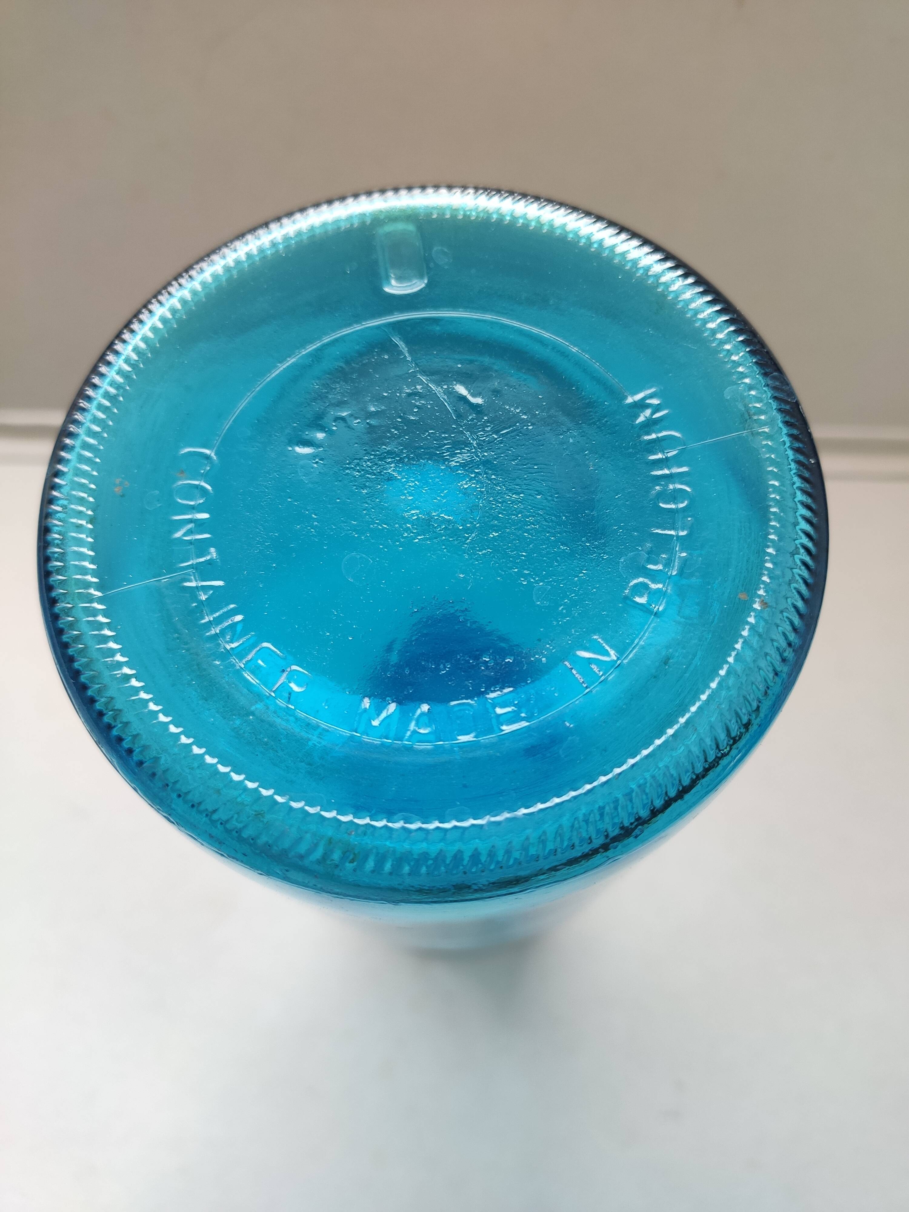 Blue glass carafe