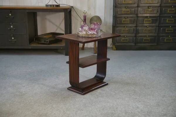 1930s Art Deco solid mahogany side table
