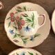 Coffee cups and saucers in Desvres earthenware.