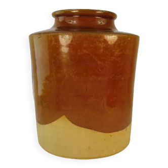 Old grease pot in glazed stoneware and terracotta