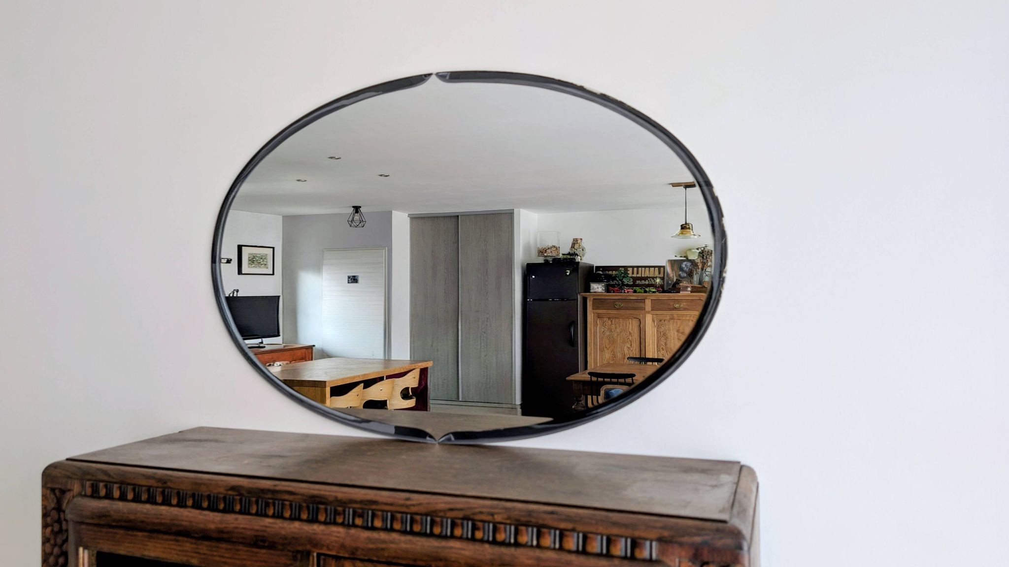 Vintage wall mirror by Metalvetro for Galvorame – Italy 1966 – 89x59cm