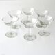 6 old champagne glasses vintage model glass square feet design