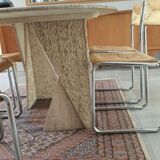 Table à manger en travertin des années 80
